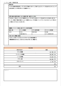 【画像】実施報告書。自分たちが作ったものにどのくらいの予算がかかったのかもここで改めて確認。