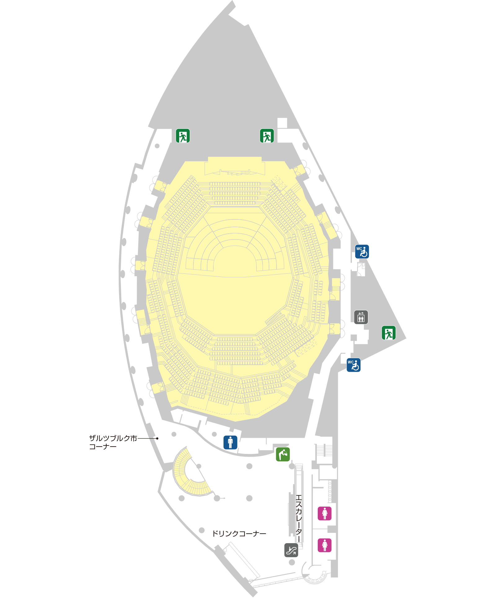 ホール2階の案内図