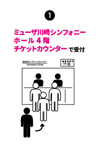 1. ミューザ川崎シンフォニーホール4階チケットカウンターで受付